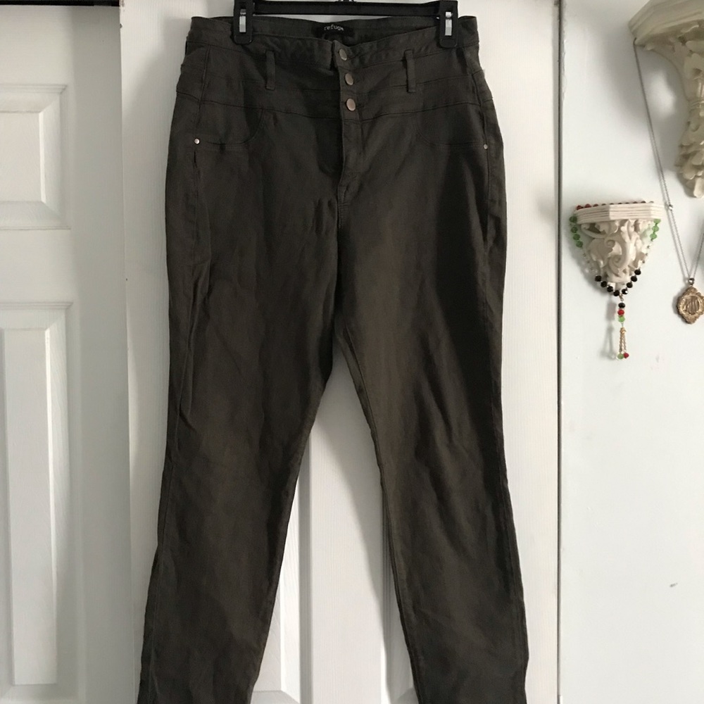 Olive green skinny jeans